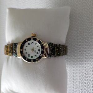 Elegant Black and Gold Women's Watch Comes With New Battery